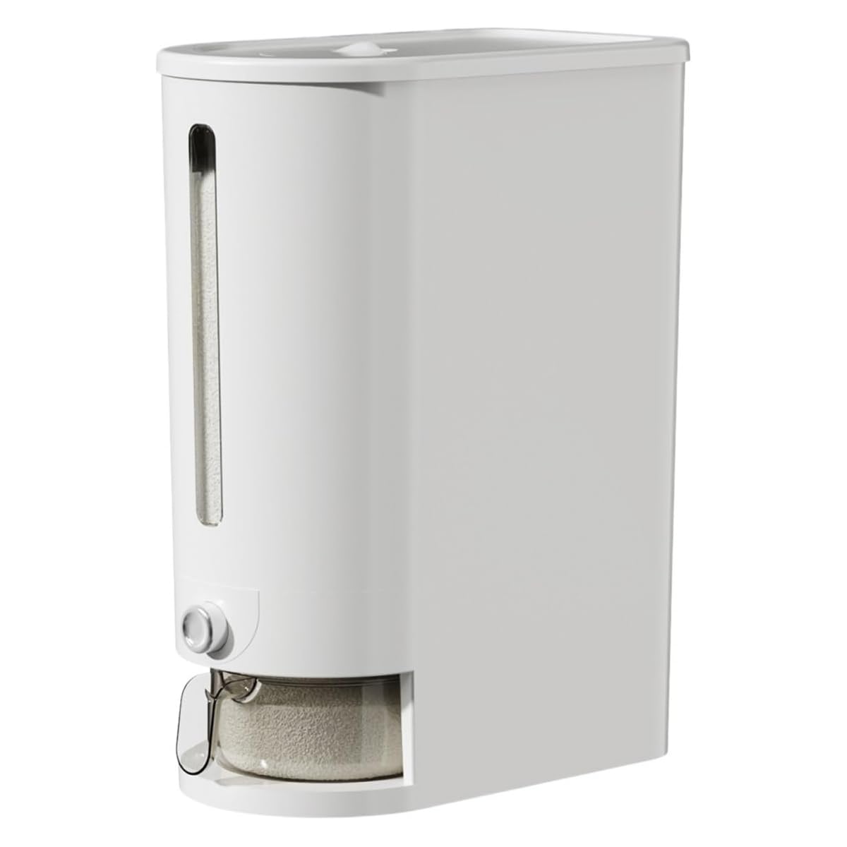 White Rice Dispenser with Front Viewing Window
