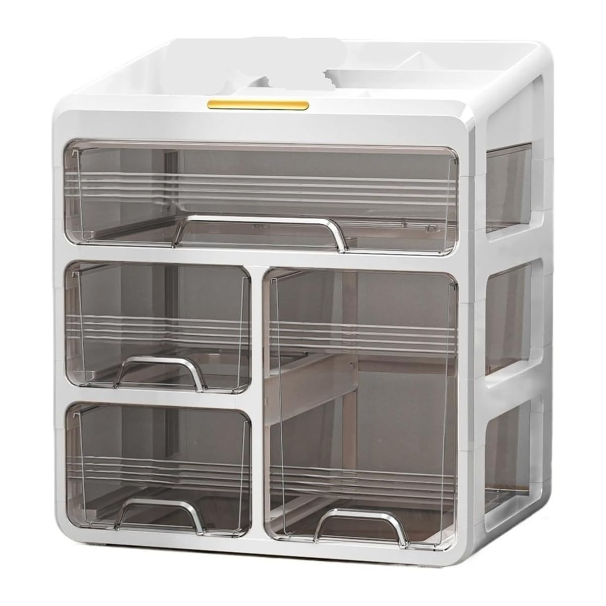 Cream White Three-Level Drawer Organizer
